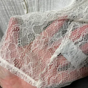 Hem &‎ Thread Ivory Lace Panel Gauze Button Down Shirt Large Boho Romantic Sheer thumbnail 2
