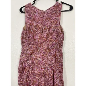 BCBGMAXAZRIA Pink Orange Abstract Print Ruched Draped Midi Dress Size 4 thumbnail 11