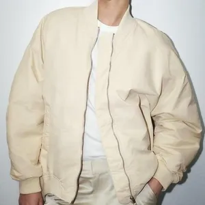 Zara Women's White Oversized Long Sleeve Pockets Full Zip Bomber Coat Jacket L thumbnail 2