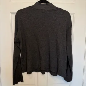 T.LA Anthropologie Charcoal Waffle Knit‎ Mock Neck Long Sleeve Top Size Medium thumbnail 4