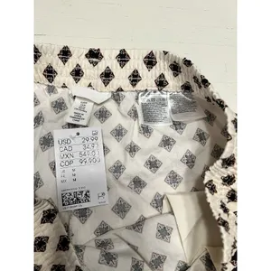 H&M‎ Womens Wide Leg Geometric Print Trousers Cream Black Size M New With Tags thumbnail 3