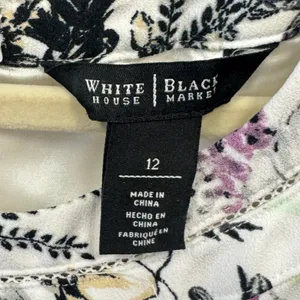 White House Black Market Floral Halter Sheath Knee Length Dress Size 12 Pockets thumbnail 7