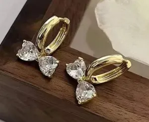 Gold Hoop Bow Earrings thumbnail 1
