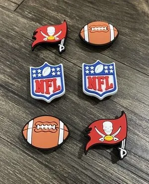 Tampa Bay Buccaneers Football Team Charm For Crocs Shoe Charms - 6 Pieces thumbnail 1