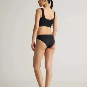 NWOT Quince Women's Black Comfort Rib Tank Bralette (2-pack) L Sold Out Online thumbnail 3