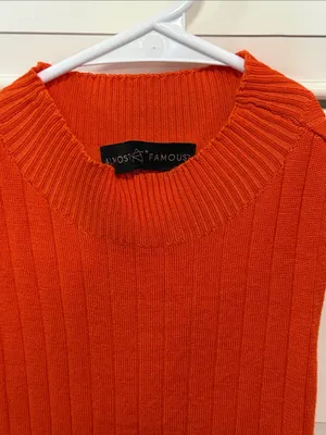 Almost Famous Ribbed Sleeveless Mini Dress in Orange thumbnail 2