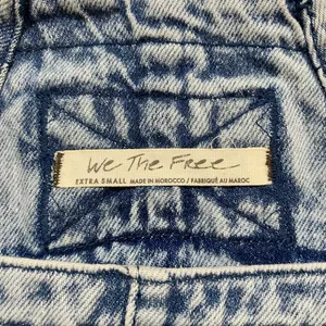 Free People We The Free Denim Overall Dress XS Acid Wash Mini Pinafore Y2K thumbnail 4