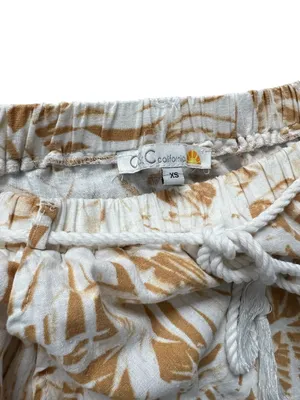 C&C California Cream and Golden Yellow Tropical Tiered Maxi Skirt thumbnail 2