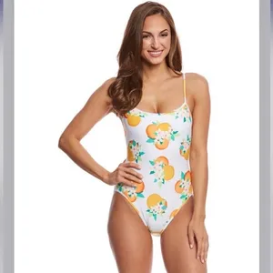 Kate Spade New York Cream Oranges Print One Piece Swimsuit Sz.M thumbnail 2