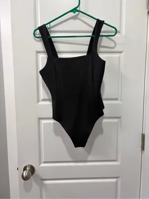 Amuse society  Black Square-Neck Bodysuit thumbnail 2