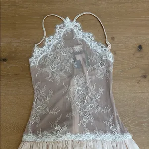 Innovare Denim Maxi Dress Lace Cadwalader Size S Nude Blush thumbnail 2
