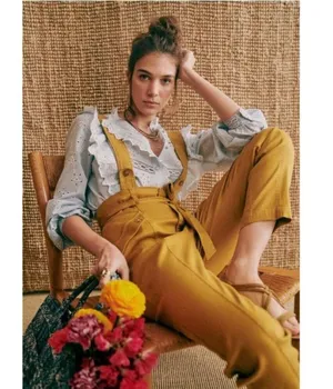 Sézane 💕💕 Irma Shirt ~ Light Blue/Ecru FR 34 = US 2 thumbnail 8