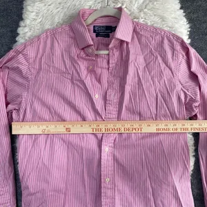 Polo Ralph Lauren Pink White Striped Button Up Shirt Old Money Quiet Luxury thumbnail 6