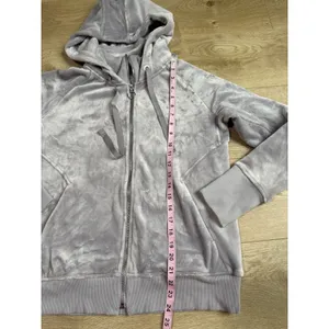 EUC ATHLETA Jacket Womens Gray Velour Triumph Double Cozy Gray Hoodie size M thumbnail 5