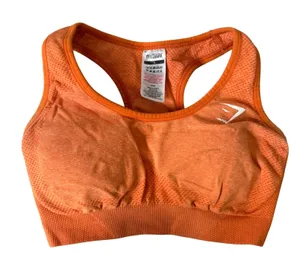 Gymshark Vital Seamless Sports‎ Bra Orange Marl Nylon Small Activewear Gym Yoga thumbnail 1