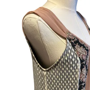 Ryu : Dress Womens Multi Fabric Beige A Line Lace Boho Cottage Back Bow SZ M Y2K thumbnail 10