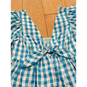 LILLY PULITZER NWT $138 Sarafina Short Sleeve‎ Crinkle Gingham Blouse Top Size 4 thumbnail 2