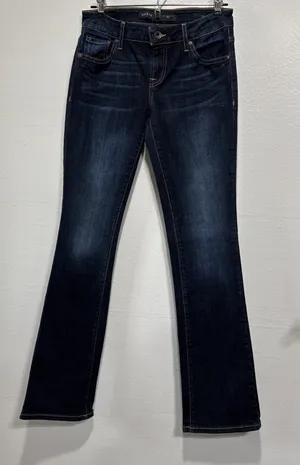Guess Jeans Womens 26 Boot Low Rise Dark Wash Denim Pants Ranch Casual Cowgirl thumbnail 1