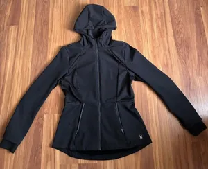 Spyder Active Full Zip Hooded Athletic Jacket Black Women's Size M thumbnail 1