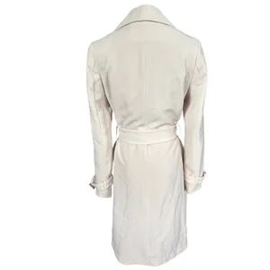 H&M Mid Length Wrap Trench Coat Sz 2 Beige‎ Neutral Chic thumbnail 4