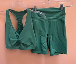 Gymshark x Whitney Simmons Sage Green Twist Front Sports Bra & Biker Shorts Set thumbnail 1