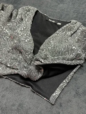 Do + Be silver sequin dress with black undershirt Size S #party #glamour thumbnail 5