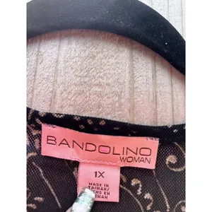 Bandolino Shirt Womens 1XL Black Fairy Light Grunge‎ Mesh Long Sleeve thumbnail 5