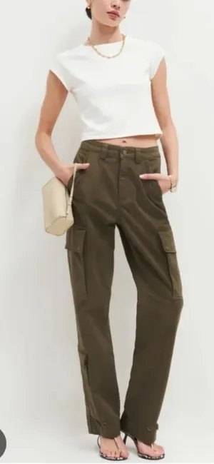 Reformation Bilijana Relaxed Cargo Pants Olive thumbnail 1