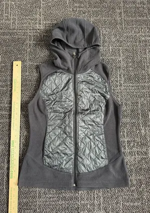 Women's Columbia Warmer Days Fleece Hooded Vest Size S Black Quilted thumbnail 1