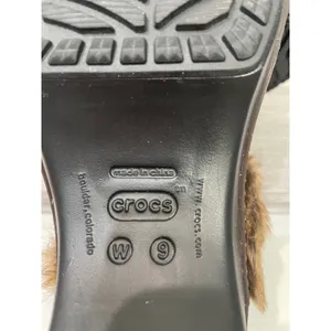 Crocs Gretel Black Faux Fur Lined Clog Mules Wedge Heel Womens Size 9‎ thumbnail 6