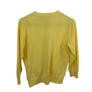 Lilly Pulitzer Cardigan Womens S/M Yellow White Cotton Open Front Knit Sweater thumbnail 9