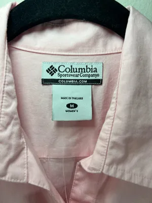 Columbia Bayview 3/4 Sleeve Button-Up Shirt Pink Split Cuff Outdoor Office NEW M thumbnail 3