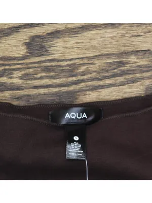 NWT Aqua Womens Ponte Mock Neck Bubble Mini Dress YCGD5097 Brown S thumbnail 4