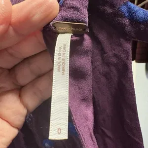 Free People Mini Dress Size 0 Purple Floral Long Sleeve‎ Choker Neck Pleated thumbnail 9