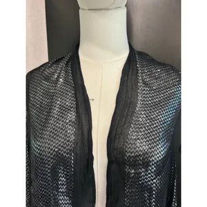 Scarf Black Silver Glitter Shawl Formal Bling Y2K Whimsy Goth Boho Chic Glamour thumbnail 3