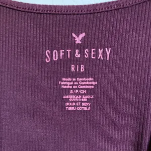 Soft & Sexy American Eagle Maroon Ribbed Bodysuit w/ Lace Up Back #MBG thumbnail 2