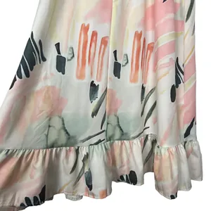 Womens Babydoll Maxi Dress Medium Painter Artsy Floral Beachy Vacation Travel thumbnail 13