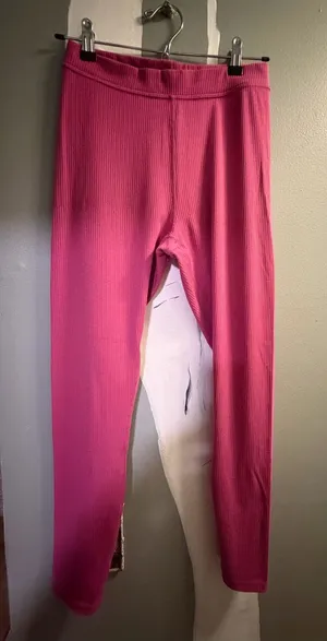 ALO Yoga Pink Ribbed Leggings thumbnail 1