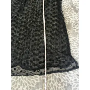 Express Black Sheer Floral Long Sleeve Blouse Large Goth Chic Romantic Whimsigoth Top thumbnail 6