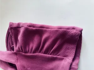 Urban Outfitters Ribbed Knot-Front Crop Top in Berry Size Medium thumbnail 3