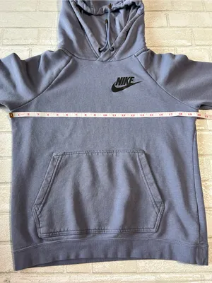 Nike Slate Blue Drawstring Pullover Hoodie with Black Logo thumbnail 5