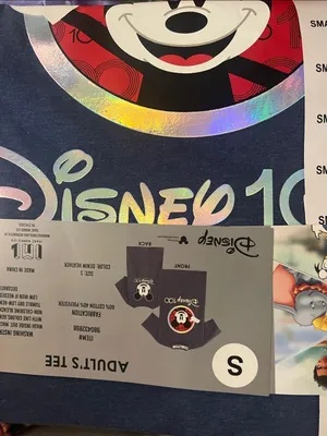 Disney Mickey 100 Graphic Tee - Blue, Red & Black with Holographic Trim thumbnail 4