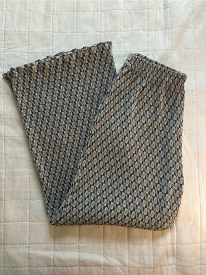 Lulus Miami Afternoons Blue Multi Geo Print Plisse Wide-leg Pants - Size M thumbnail 2