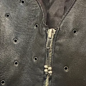 Genuine soft leather zip up vest size L‎ Black Size L thumbnail 3