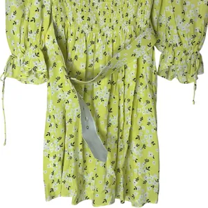 For Love & Lemons Chrysanthemum Mini Dress Lemonade Yellow Floral Medium thumbnail 7