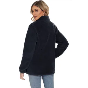 NEW Black Sherpa Jacket Zip Up Fleece Jacket Fuzzy M thumbnail 4