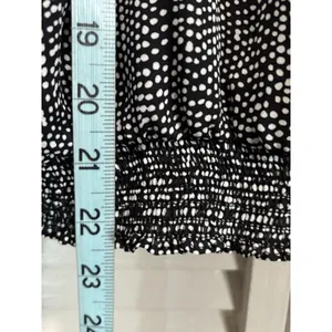 Divided By H&M Polkadot Chiffon Long Balloon Sleeve Blouse Size 10‎ Smocked thumbnail 3