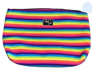 Brush Crush Rainbow Striped Makeup Cosmetic Travel Bag thumbnail 1
