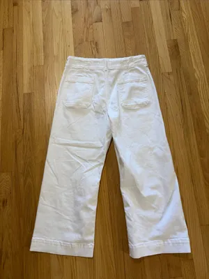 Maeve White The Colette Wide Leg Cropped Pants Sz 33 thumbnail 7