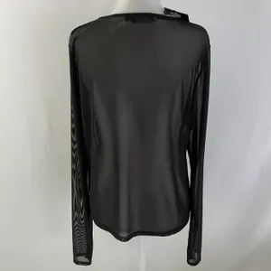 New Pretty Little Thing Weekend In New York Mesh Long Sleeve Top Black Size 10 thumbnail 11